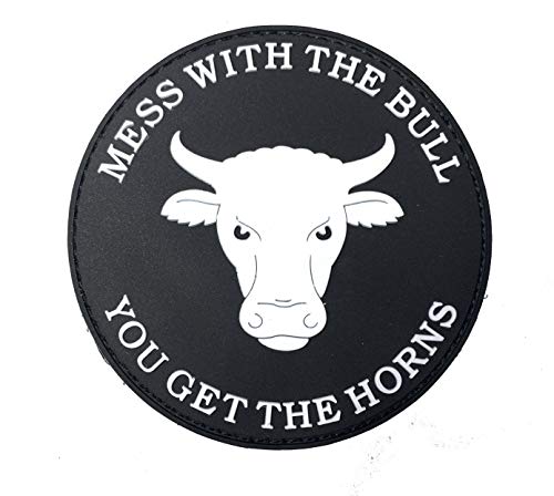 PakedDeals Mess with The Bull You Get The Horns Morale Patch Hook and Loop Round
