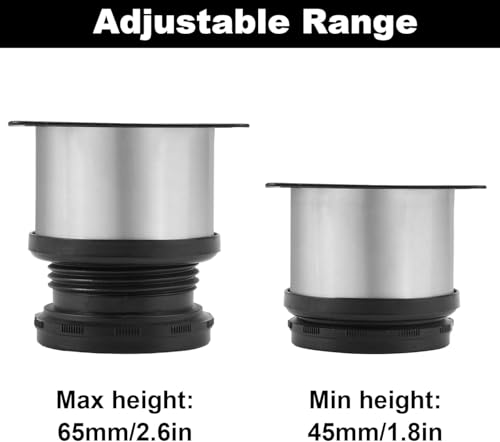 8 Pieces Round Adjustable Furniture Cabinet Legs, 5cm Adjustable Stainless Steel Kitchen Feet, Heavy Duty Metal Furniture Feet with 32 Pieces Screws, Adjustable Height 0-15 mm, for Sofa, Bed, Table - Image 3