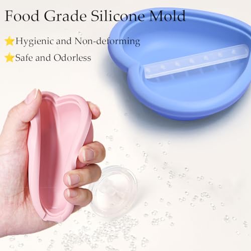8 Pezzi Mini Stampi per Ghiaccioli in Silicone con Coperchi Senza BPA Riutilizzabile Stampi per Ghiaccioli DIY (Forma d'amore + Quadrato) - immagine 4