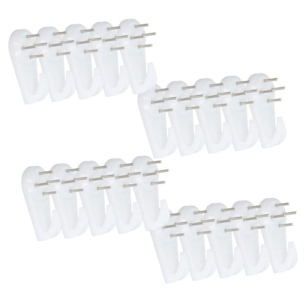 Aicosineg Hardwall Hanger Mount Non-Mark Hook Photo Picture Frame Hanger for Fasteners Wall Wallpaper Walls Concrete Hooks Wooden Doors Hardware Medium White Tone 30pcs