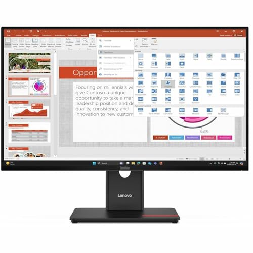 Image of Lenovo ThinkVision T27-40 27 inch Class Full HD LED Monitor - 16:9 - Eclipse Black - 27 inch Viewable - in-Plane Switching (IPS) Technology - WLED Backlight - 1920 x 1080-16.7 Million Colors - 300 Nit - 4 m