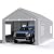 Carport 10x20 Ft, Heavy Duty Car Canopy with Reinforced Ground Bar, Portable Garage with Roll-up Windows and Removable Sidewalls, Galvanized Car Shelter, Large Outdoor Carports (Grey)