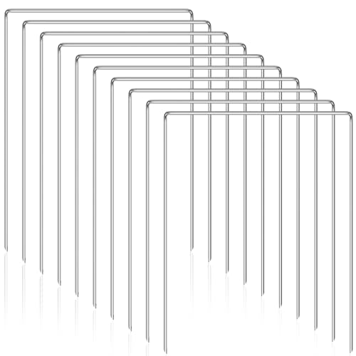KEPYDRMTF Set of 10 Croquet Wickets Replacement for Croquet Metal Hoops with Galvanized and Plastic Coating for Family Lawn Backyard Outdoor Game (Square)