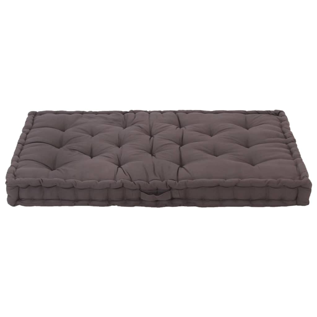 Cuscino per Pallet e Pavimento in Cotone 120x80x10 cm Antracite, Morbido e Confortevole con Rivestimento in Tessuto di Cotone e Imbottitura Spessa, Design Universale