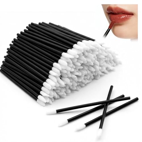 Yuaerbuo 400 PCS Black Lipstick Brushes Lip Brush Lip Wands Applicators Lips Gloss Wands for Lips Eyebrow Eyeshadow Concealer Detailing Application Tool