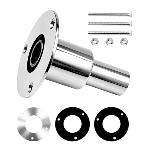 SSGP Stainless Steel 316 Straight Thru Hull Exhaust Skin Fitting - 24mm Tube Pipe Socket Hardware Perfect for Diesel Parking Heaters Boat RV Exhaust System Installation