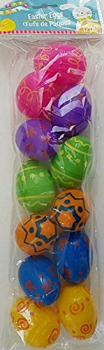 Easter Eggs Festive Design Fillable Plastic Hinged Multi-Colors 12/Pk S2