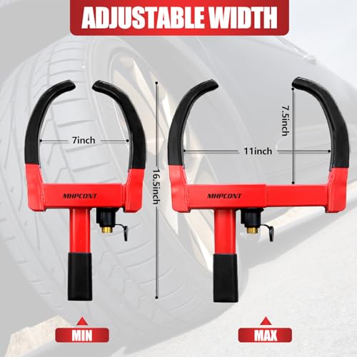 Mhpcont MHPL11OCK Wheel Lock Universal Trailer Wheel Lock Adjustable Security Tire Boot Lock Anti Theft thumb #3