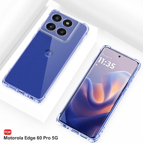 Image of TheGiftKart Crystal Clear Back Cover Case for Motorola Moto Edge 60 Pro 5G | Shockproof Soft TPU Case | Cushioned Edges for Ultimate Protection Back Cover Case (TPU, Transparent)