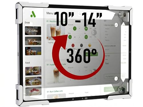 Image of Tablet Wall Mount, Metal Enclosure iPad Holder for Retail POS & Smart Home | Secure Anti-Theft Low Profile VESA 75x75 Stand, Portrait or Landscape Display, Fits 10-14 Inch iPad Pro Air Galaxy Tab, White