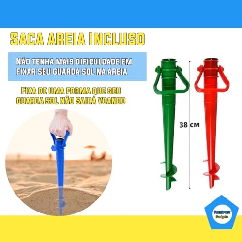 Guarda-sol Grande Estampado Praia Pesca Piscina Alumínio 1,80m Lazer - Cores Sortidas