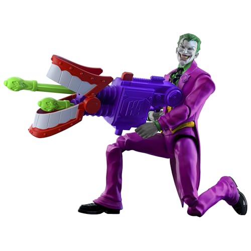 Accessori criminali! Scatena il caos da supercriminale con il lanciatore dotato di 4 proiettili tipo missile, un'ascia a testa di clown, 3 maschere 
