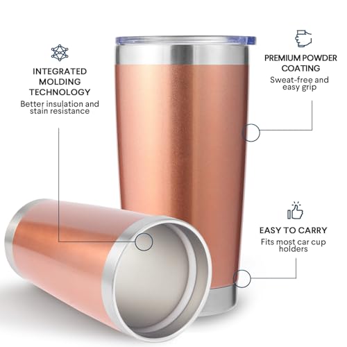 Volhoply 20oz 550ml Travel Insulated Tumbler with Lid and Straw Bulk 4 Pack - Image 4