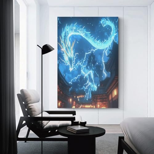 Cuadro en lienzo de dragón para decoración de pared en dormitorio actual 3