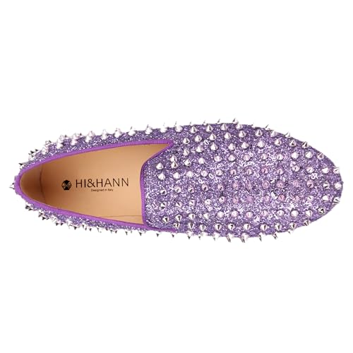 HI&HANN Toddler Boys Girls Spiked Glitter Dress Shoes Little Kid Leather Shoes Wedding Dress Shoes Slip On Loafer Flats Shoes Matching Outfits4