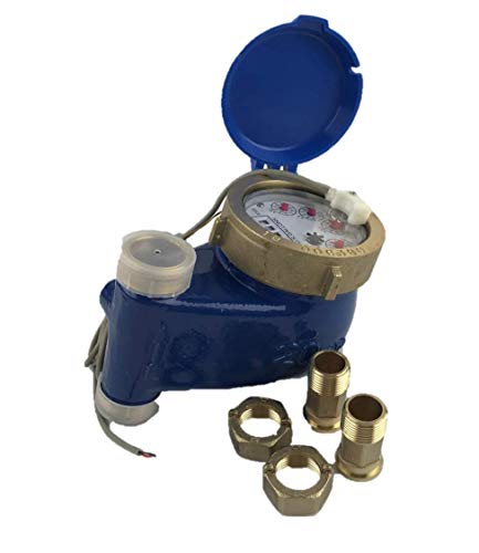 DAE V-75P Vertical Water Meter with Pulse Output, 3/4” NPT Couplings, Measuring in Gallons