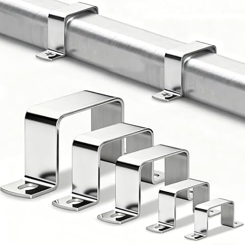mawmuaw 20 sztuk Szczypce do kwadratowych rur 40x40 mm Szczypce kwadratowe do rur 304 Stal nierdzewna Szczypce do czworokątnych rur Szczypce do rur U Kształt U Uchwyt do czworokątnych rur Kątowe