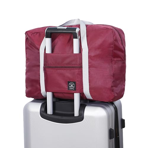 INVODA Foldable Water-Resistant 32L Travel Duffel Bag – Red
