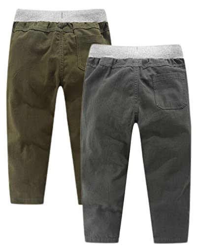 Boy's Kid's Pants Clothes,Fall Winter Spring Trousers Bottom Outfits Green/Grey 6-7Years #TOP1