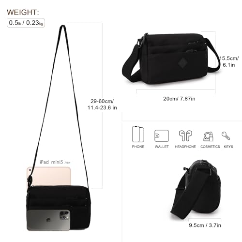 Gladdon Small Crossbody Bags for Women Shoulder Purses Nylon Cross Body Bag2