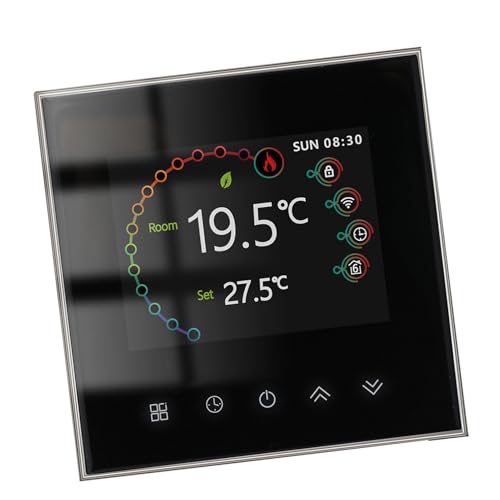 BAFOVY WiFi Smart Thermostat, Drahtloser Programmierbarer Thermostat, Sprachsteuerungsthermostat für Zuhause, Fernbedienungssteuerung Kompatibel mit SmartLife App, Family Sharing, Home Automation