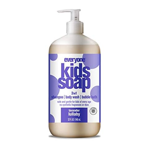 Everyone 3-in-1 Kids Soap, Body Wash, Bubble Bath, Shampoo, 32 Ounce (Pack of 1), Lavender Lullaby, Coconut Cleanser with Plant Extracts and Pure Essential Oils Cover