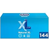 PRESERVATIVOS DE GROSOR MEDIO Durex Preservativos Originales Natural Plus Talla XL - Pack Ahorro 144 condones Más Grandes