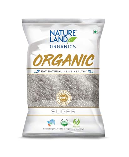 Image of Natureland Organics White Sugar 1 Kg (Pack of 2) - Organic Sugar