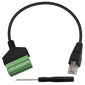 Poyiccot RJ45 Screw Terminal Adapter, RJ45 Male to 8 Pin Screw Terminal Connector, Ethernet Extender Network Adapter 8P8C Breakout Board Cable for Cat5 /6/7 AV CCTV, 12inch