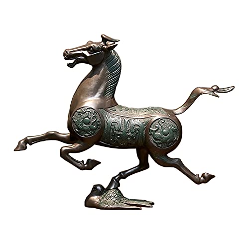 Statue de cheval en cuivre ornement Feng Shui pour armoire de bureau et salon moderne