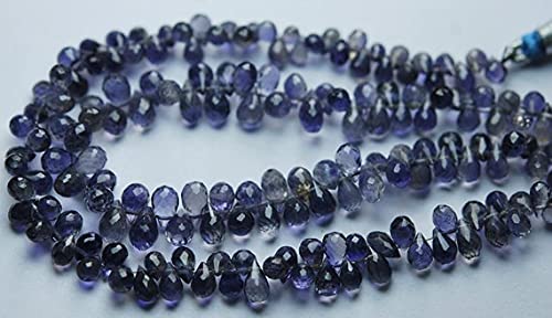 Briolettes en iolite véritable pour confectionner des boucles d'oreilles pendantes - 2