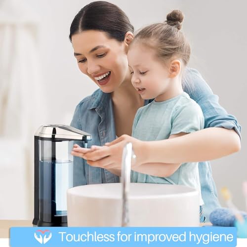Secura 17oz Automatic Liquid Soap Dispenser, Touchless Battery Operated Hand Soap Dispenser with Adjustable Soap Dispensing Volume Control Dial, Personal Care Dispenser (Brushed Nickel) by Secura - Image 3