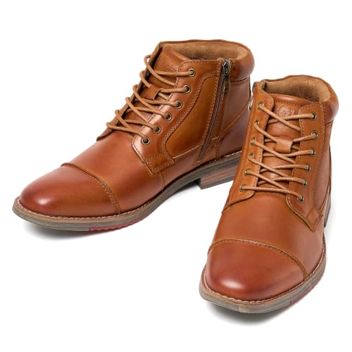 Image of Arkbird Men's Dress Boots Genuine Leather Cap Toe Ankle Boot with Side Zipper for Casual Business Formal Wear