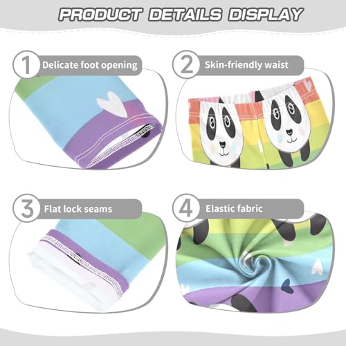 Toddler Girls Leggings Printed Yoga Pants Leggings Panda Rainbow Background for Kids3