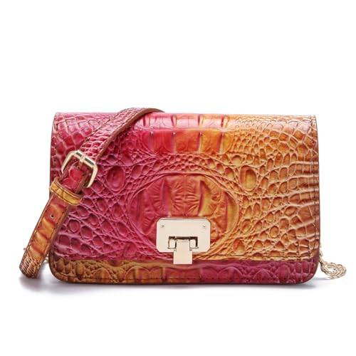 Image of Makcr Joacbv Small Crocodile Crossbody Cell Phone Purse for women Vegan Leather Clutch Wallet with Leather Shoulder Strap | Small
