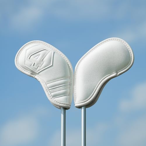 Magnetic Golf Iron Covers Set 10 Pcs Golf Iron Headcovers PU Leather Easy Off/On Protective Cover...