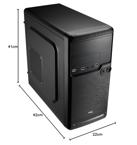 Aerocool QS182, Caja PC Minitorre ATX, Ventilador trasero 8cm, USB 3.0, Negro