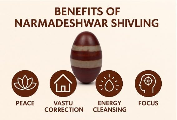 Image of PANDIT NM SHRIMALI 1 Inch Original Narmadeshwar Shivling | Natural Banalinga Stone from Narmada River | Energized Sacred Stone for Pooja & Meditation | Shiva Lingam for Home Temple Vastu