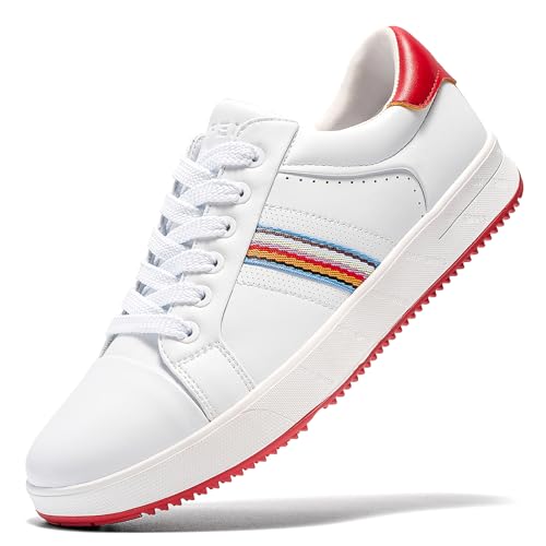 Image of UOFEIY Men's Golf Shoes Professional Spikeless Leather Sneakers Non Slip Low Top Lightweight Breathable Waterproof Golf Club Training