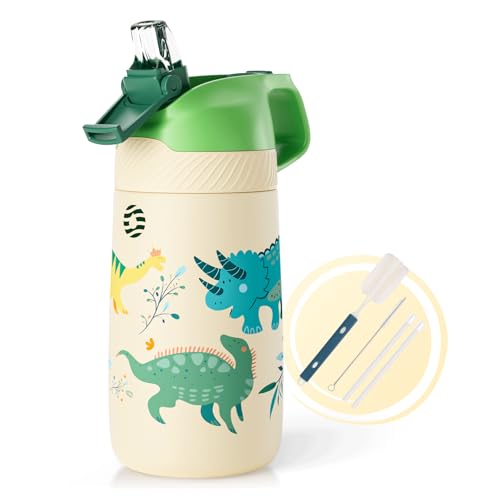 Immagine prodotto: FEIJIAN Borraccia Bambini acciaio inox con cannuccia, Senza BPA- 350ml