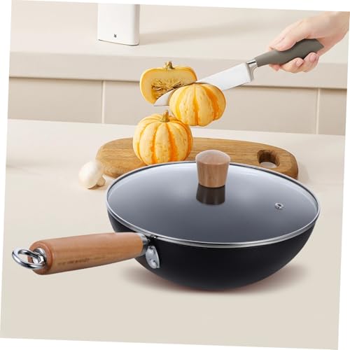 Wok de hierro con tapa y mango de madera ergonómico miniatura 7