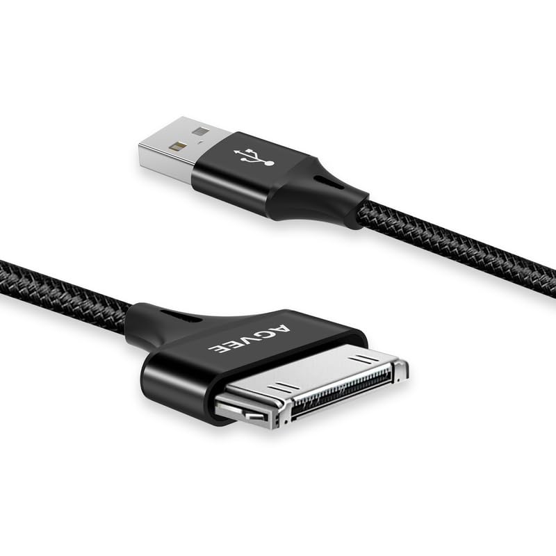 Miniatura 4 de AGVEE Paquete de 2 cables de carga de 10 pies para iPhone 4S antiguo, certificado MFI de 30 pines, trenzado, resistente, rápido, duradero,