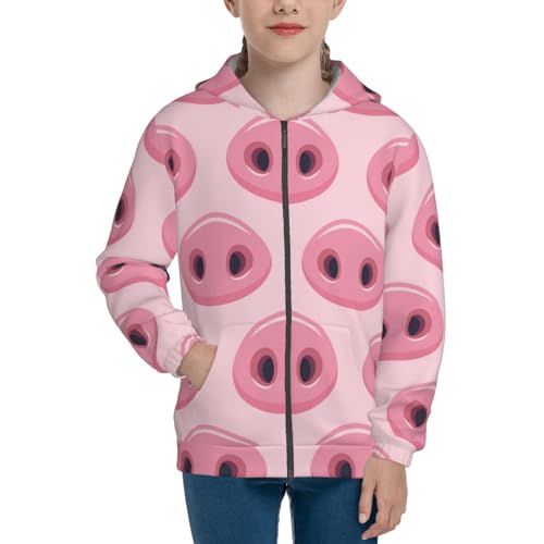 Pig Nose Kid Hoodies Boys Zip Up Sweatshirts Girls Pullover with Pocket3