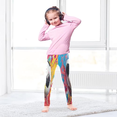 Bolaz Toddler Girls Leggings Printed Yoga Pants Leggings Watercolor Soccer for Kids4