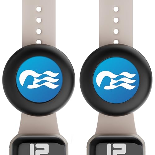 SPOMOX Princess Ocean Medallion Watch Adapter [2 Pack] princess medallion holder for Princess Medallion Device in 2023 & 2024 Also for Apple Airtag Dog Collar Holde(Black+Black) 0.9