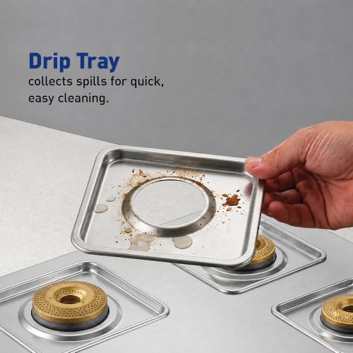 Image of KENT Zenon Gas Stove 4 Burner | Toughened SS Top 2mm | SABAF Italian Gas Valve | Forged Brass Burner | Metallic Knob | Heat Resistance Coating | Cleaning Stand | LPG /PNG Compatible | 5Yr Warranty