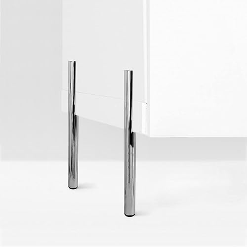 Miniatura 5 de Juego de 4 patas de metal para muebles de 7 pulgadas, modernas patas de repuesto para muebles de hierro cónico para montaje lateral, patas cromadas