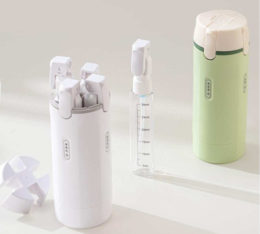 Contenants portables 4 en 1 pour produits de toilette en week-end et camping