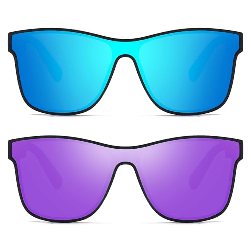 Image of DUBERY Fashion Polarized Sunglasses for Women Men 100% UV Protection Trendy Siamese Lens Shades D8030