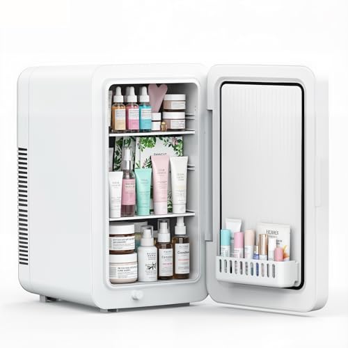 Image of advwin 22L Mini Fridge for Bedroom, 30 Cans Portable Cooler & Warmer Compact Refrigerators with AC /DC Power for Skin Care, Beverage, Cosmetics, Food, Drinks, Office Desk Dorm Room